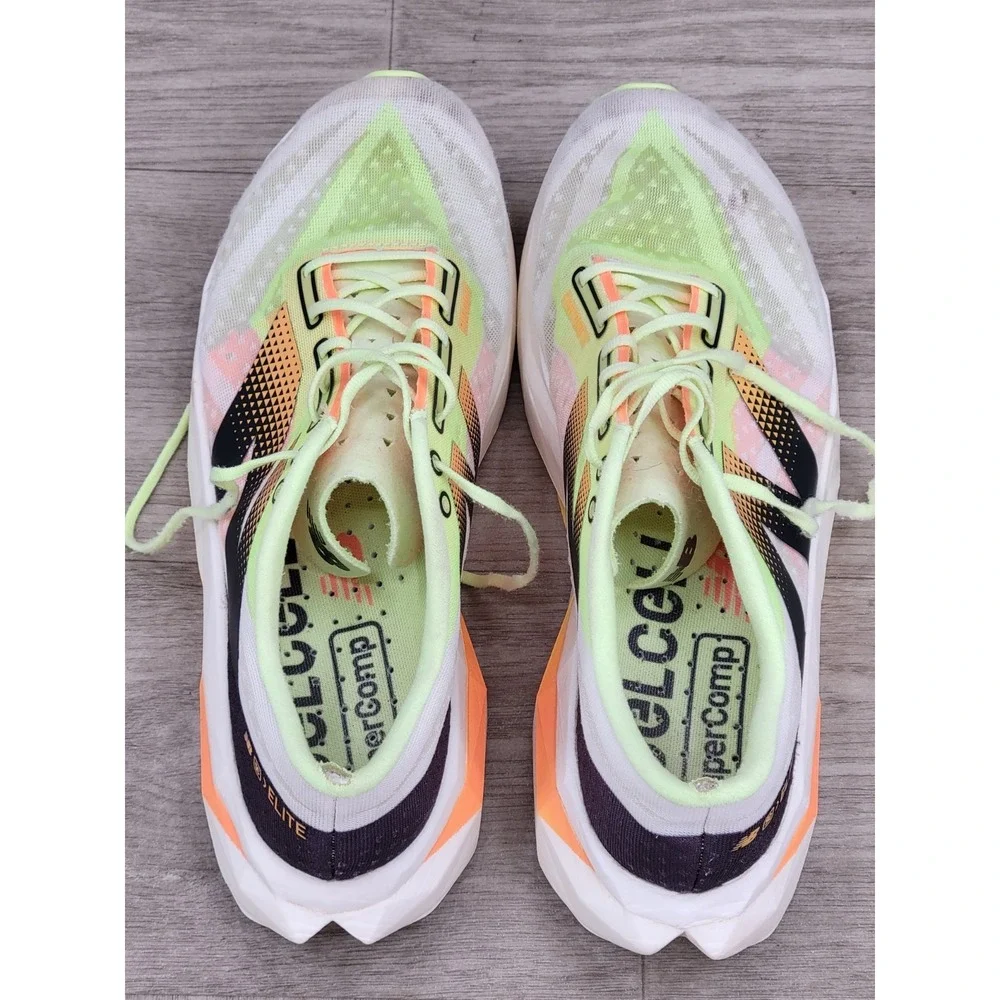 New Balance FuelCell SuperComp MDXv3 White Bleached Lime Glo Size 11 D